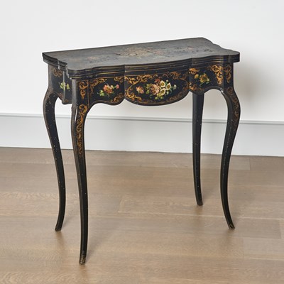 Lot 49 - Victorian Papier Mâché and Black Lacquer Card Table