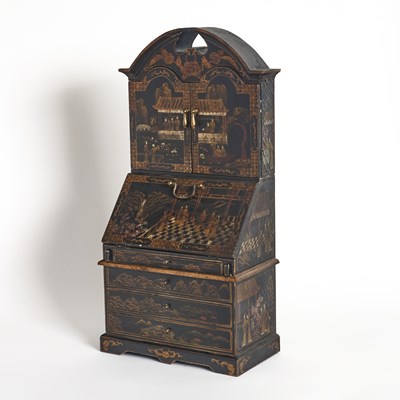 Lot 52 - George II Style Diminutive Chinoiserie Decorated Secretary Bookcase