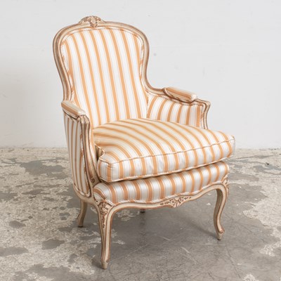 Lot 234 - Louise XV Style Striped Upholstered Bergere