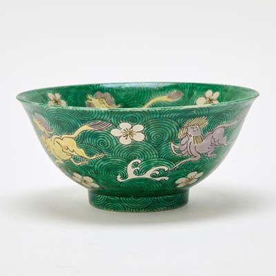 Lot 523 - A Chinese Enameled Porcelain 'Horses' Bowl