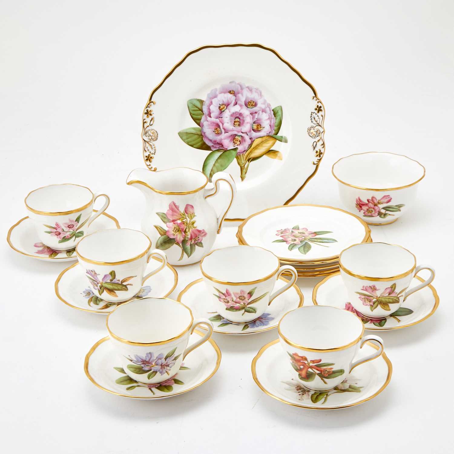Lot 145 - Spode Porcelain "Rhododendrons" Pattern Partial Tea Service