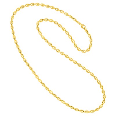 Lot 1006 - Long Gold Nautical Link Chain Necklace
