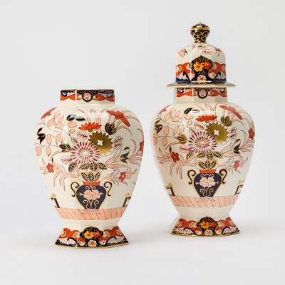 Lot 163 - Pair of Mason's Ironstone Imari Vases