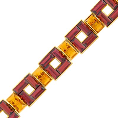 Lot 1148 - Gold, Garnet and Citrine Bracelet