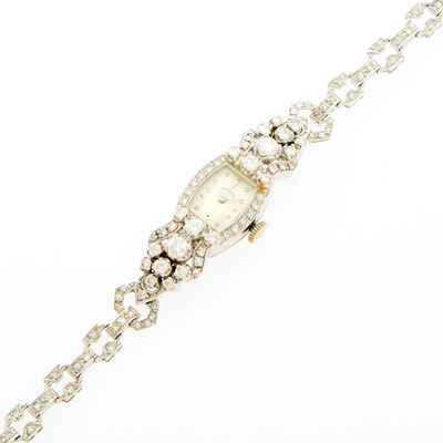 Lot 2070 - Hamilton Lady's White Gold and Diamond Wristwatch