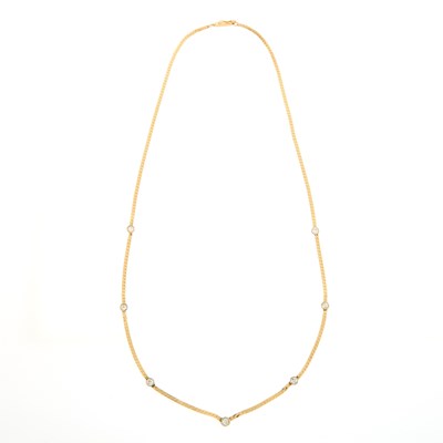 Lot 2239 - Gold and Diamond Chain Necklace