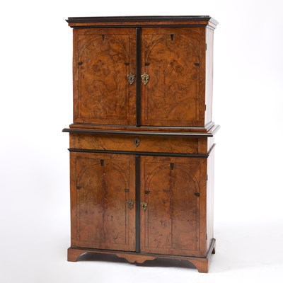 Lot 396 - Continental Part Ebonized Burlwood Cabinet