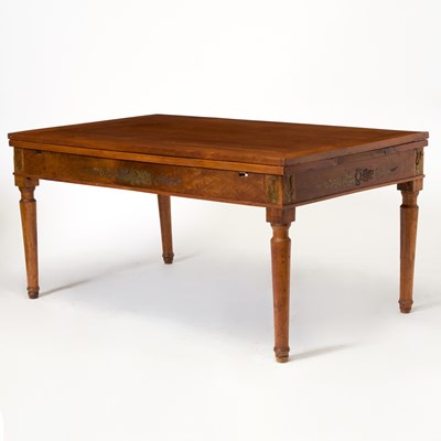 Lot 3059 - Italian Brass Inlaid Walnut Dining Table