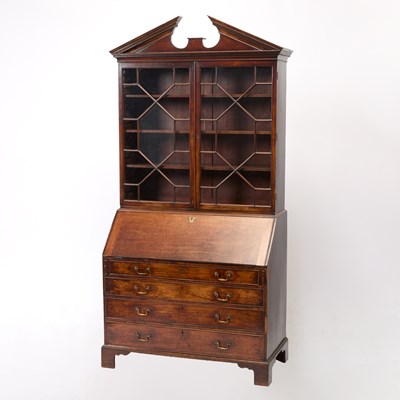 Lot 443 - George III Cuban Mahogany Bureau Bookcase