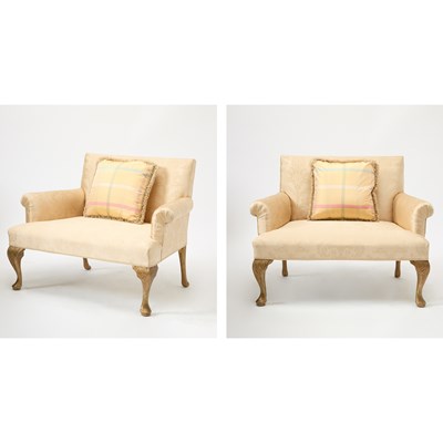 Lot 252 - Pair of George III Style Giltwood Settees