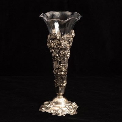 Lot 253 - American Sterling Silver and Glass Vase
