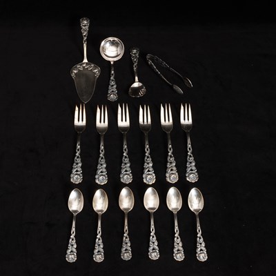 Lot 208 - Continental Silver Dessert Set
