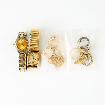 Lot 2004 - Group of Gold, Low-Karat Gold, Gold-Filled, Silver, Metal and Diamond Jewelry