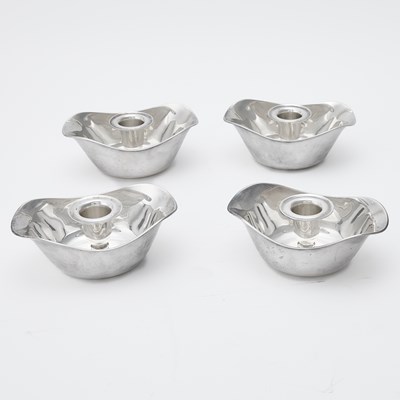 Lot 175 - Set of Four Danish Sterling Silver Candleholders