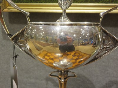 Lot 164 - Equestrian Interest: Victorian Art Nouveau Sterling Silver Two-Handled Trophy