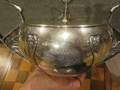 Lot 164 - Equestrian Interest: Victorian Art Nouveau Sterling Silver Two-Handled Trophy