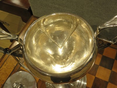 Lot 164 - Equestrian Interest: Victorian Art Nouveau Sterling Silver Two-Handled Trophy