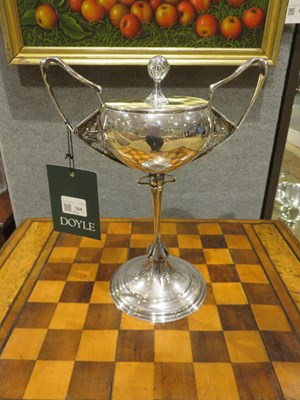 Lot 164 - Equestrian Interest: Victorian Art Nouveau Sterling Silver Two-Handled Trophy
