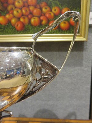 Lot 164 - Equestrian Interest: Victorian Art Nouveau Sterling Silver Two-Handled Trophy