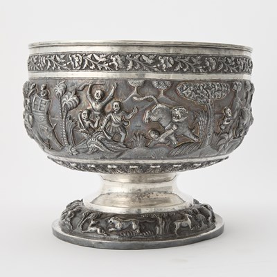 Lot 162 - Anglo Indian Silver Punch Bowl