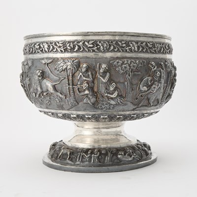 Lot 162 - Anglo Indian Silver Punch Bowl