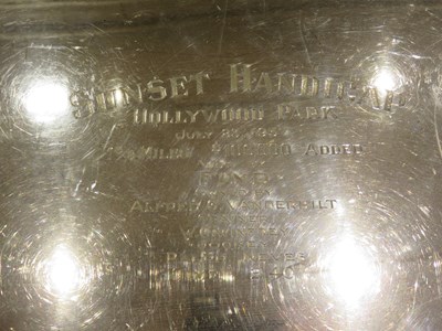 Lot 170 - Horse Racing Interest: International Silver Co. Sterling Silver Two-Handled Tray