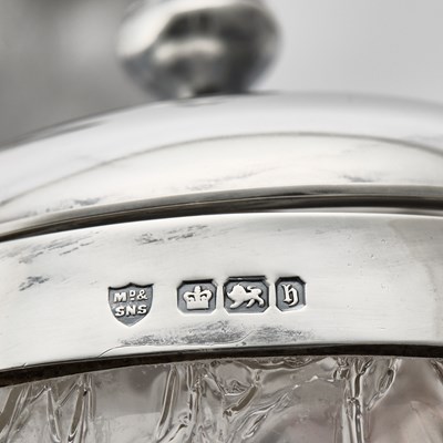 Lot 163 - Golfing Interest: Pair of Sterling Silver Mounted Etched Glass Decanters