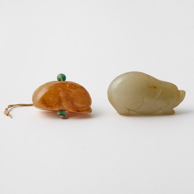 Lot 324 - Two Chinese Jade Figural Carvings