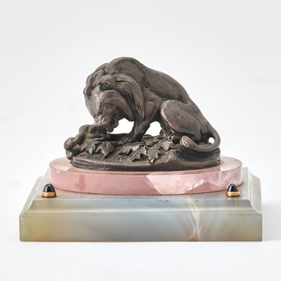 Lot 216 - French Silver Lion Sculpture