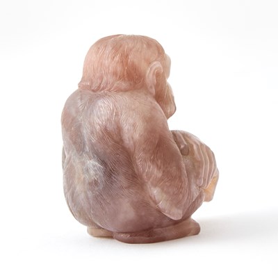 Lot 229 - Fabergé Style Hardstone Figure of a Chimpanzee