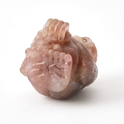 Lot 229 - Fabergé Style Hardstone Figure of a Chimpanzee