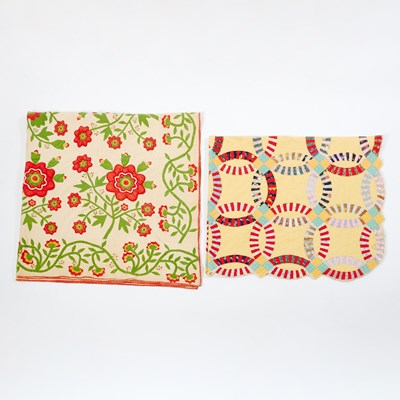 Lot 1259 - Pieced Cotton Rose Variant Pattern Quilt