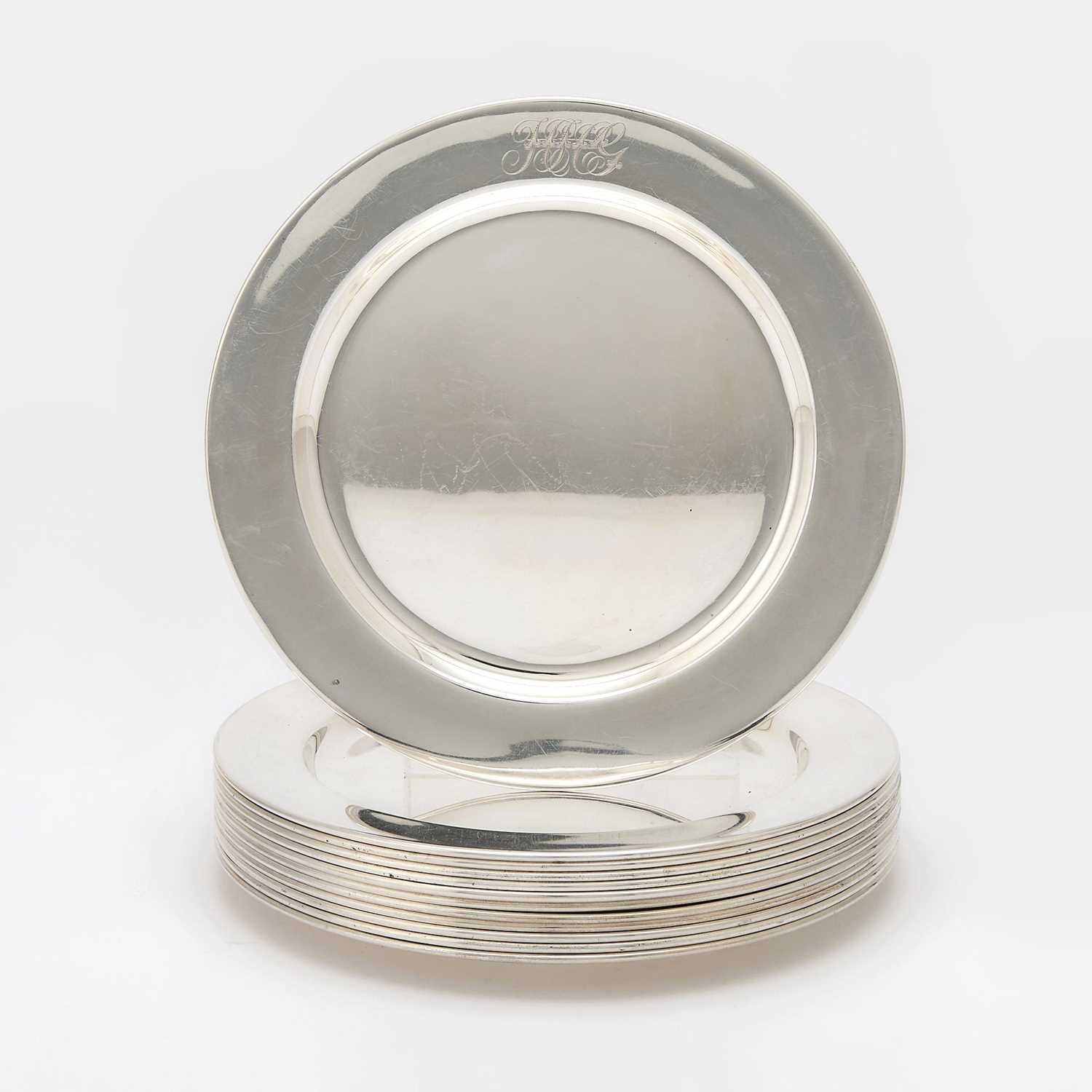 Lot 182 - Set of Twelve Reed & Barton Sterling Silver Dinner Plates