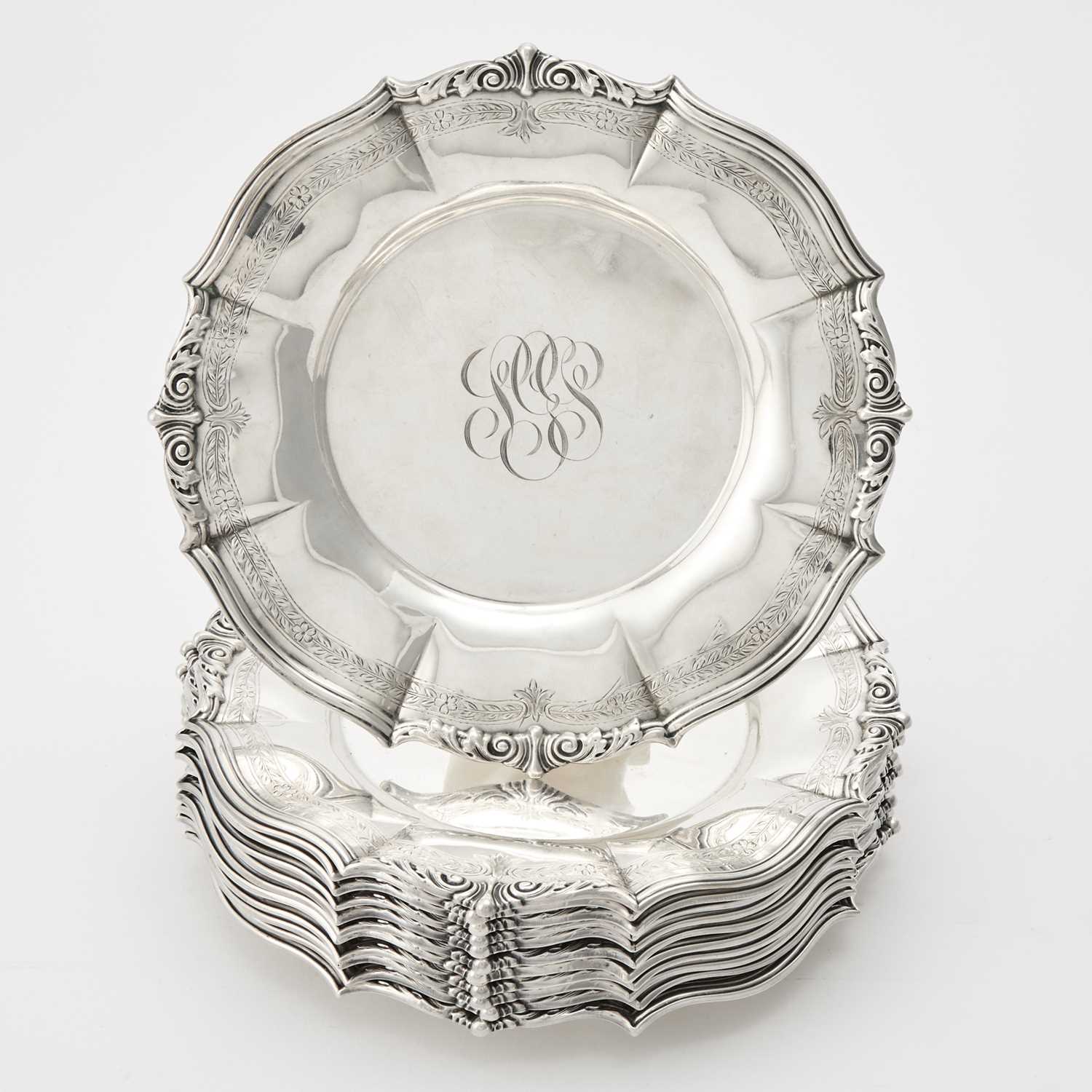 Lot 141 - Set of Twelve American Sterling Silver Side Plates