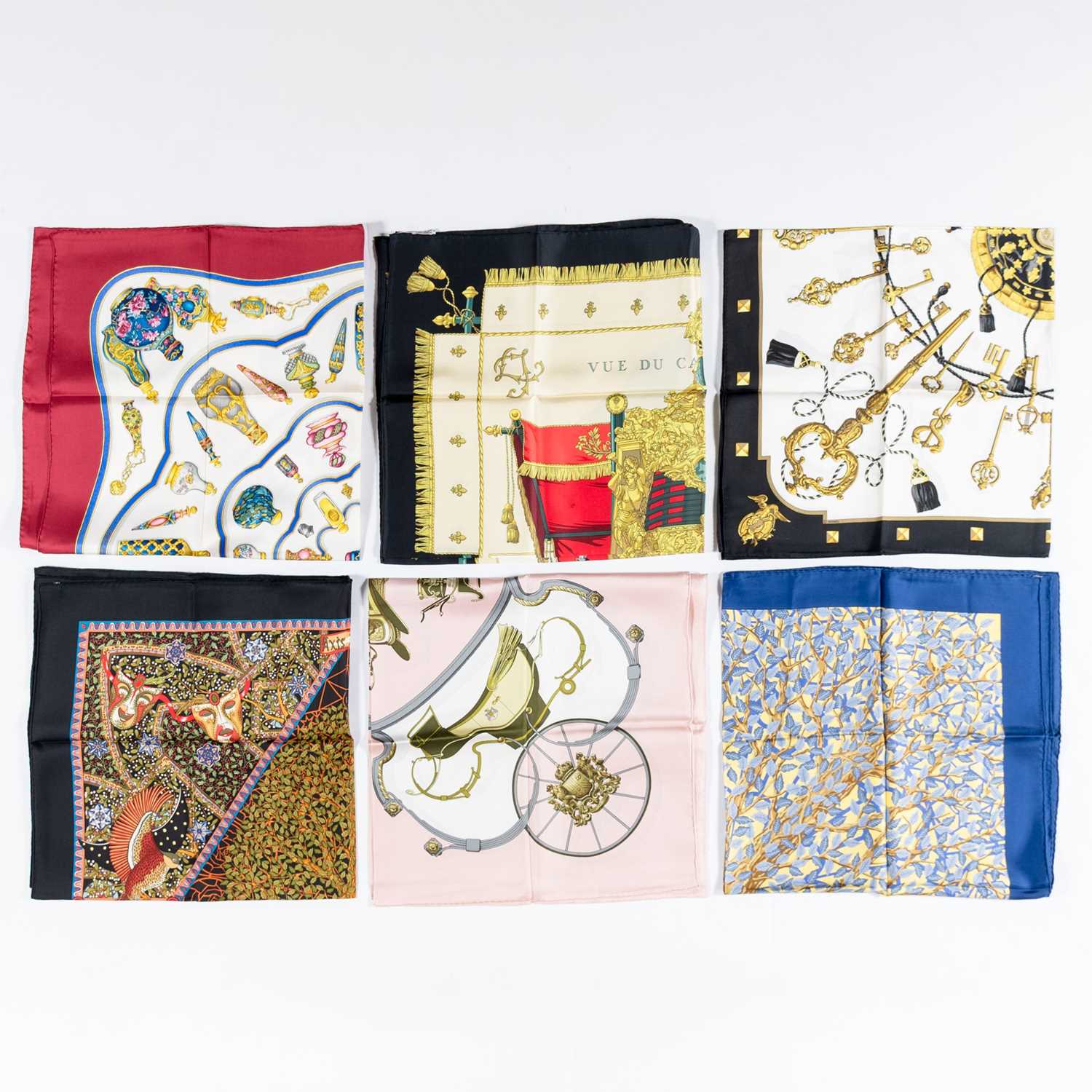 Lot 91 - Six Hermès Silk Scarves