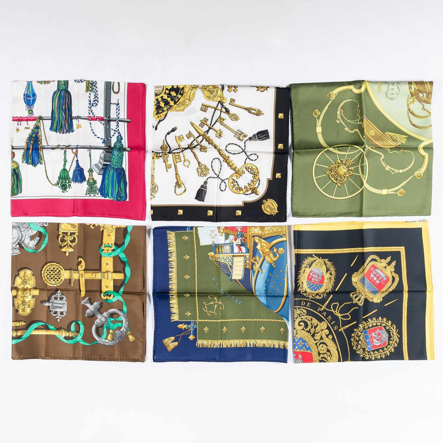 Lot 93 - Six Hermès Silk Scarves