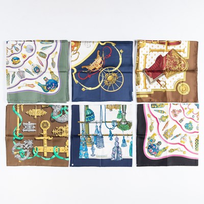 Lot 131 - Six Hermès Silk Scarves