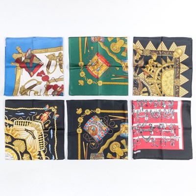 Lot 132 - Six Hermès Silk Scarves