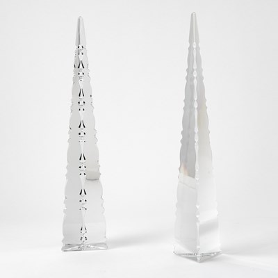 Lot 3274 - Pair of Baccarat Glass Obelisks