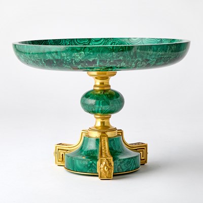 Lot 161 - Russian Gilt-Bronze and Malachite Tazza