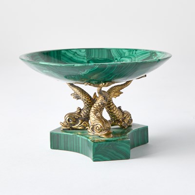 Lot 159 - Russian Gilt-Bronze and Malachite Tazza