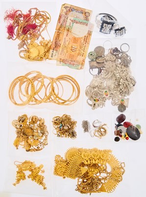 Lot 2079 - Group of High Karat Gold, Gold, Gold-Filled, Silver and Metal Jewelry