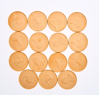 Lot 2114 - Group of Fifteen South Africa Krugerrands