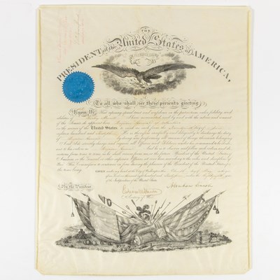 Lot 245 - Appointment signed by Lincoln and Stanton promoting Wesley Merritt Brigadier General