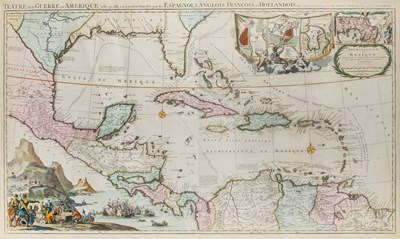 Lot 208 - A large and rare Covens and Mortier map Teatre de la Guerre en Amerique