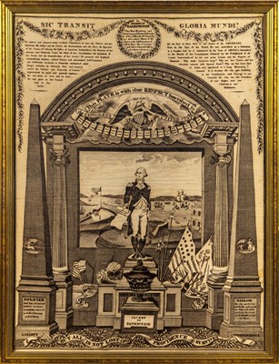 Lot 270 - A rare early 19th century memorial to Washington printed on cotton