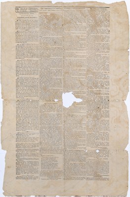 Lot 297 - A Confederate newspaper printed on wallpaper