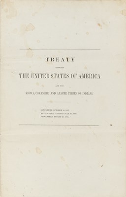 Lot 322 - 1867 treaty between the U.S. and Kiowa, Comanche, and Apache tribes