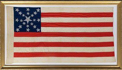 Lot 271 - A large and rare 21-Star United States Flag in the Great Star pattern, circa 1819