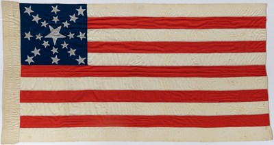 Lot 271 - A large and rare 21-Star United States Flag in the Great Star pattern, circa 1819